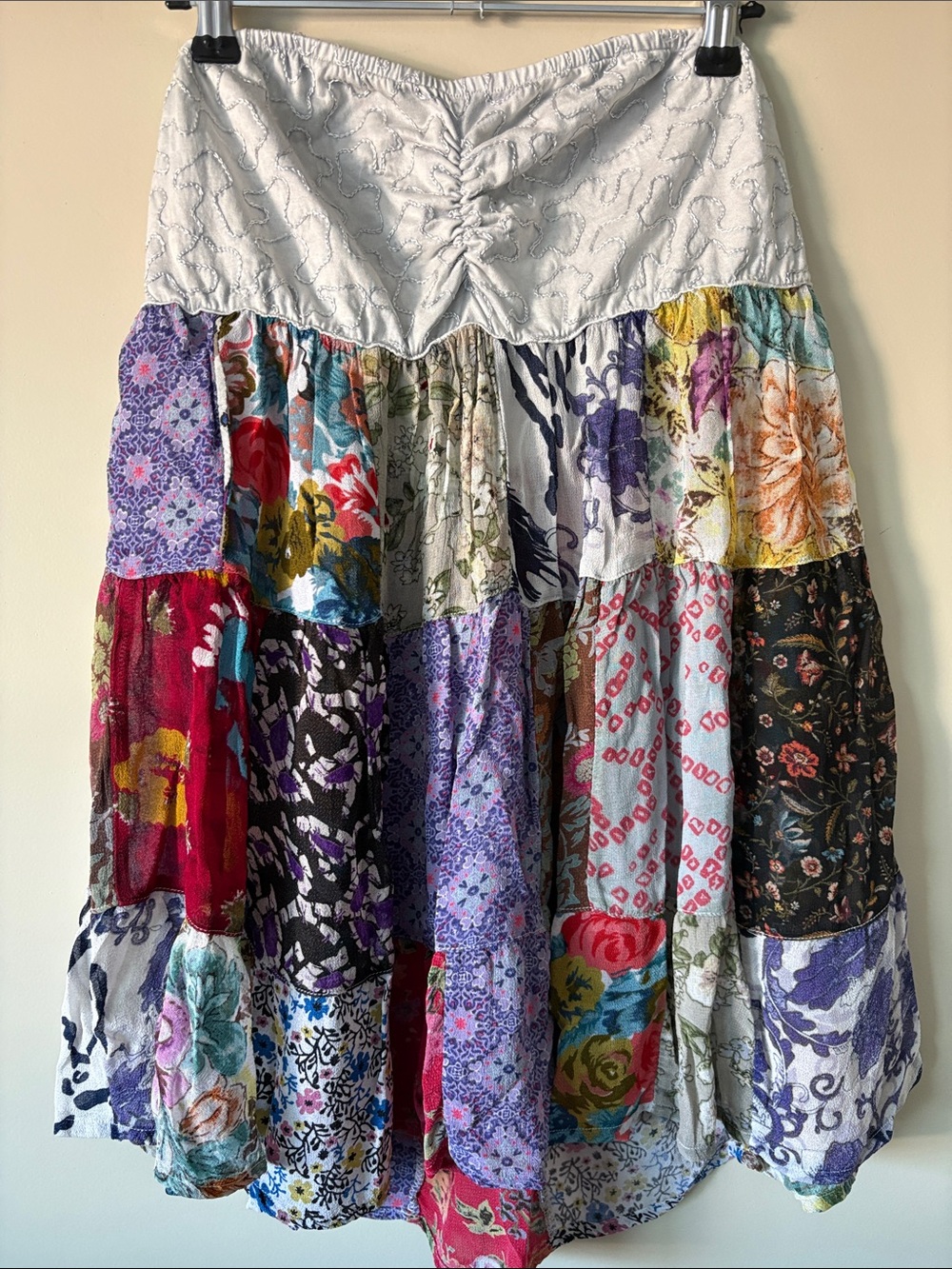 Young Threads strapless Multicolor Patchwork Maxi top